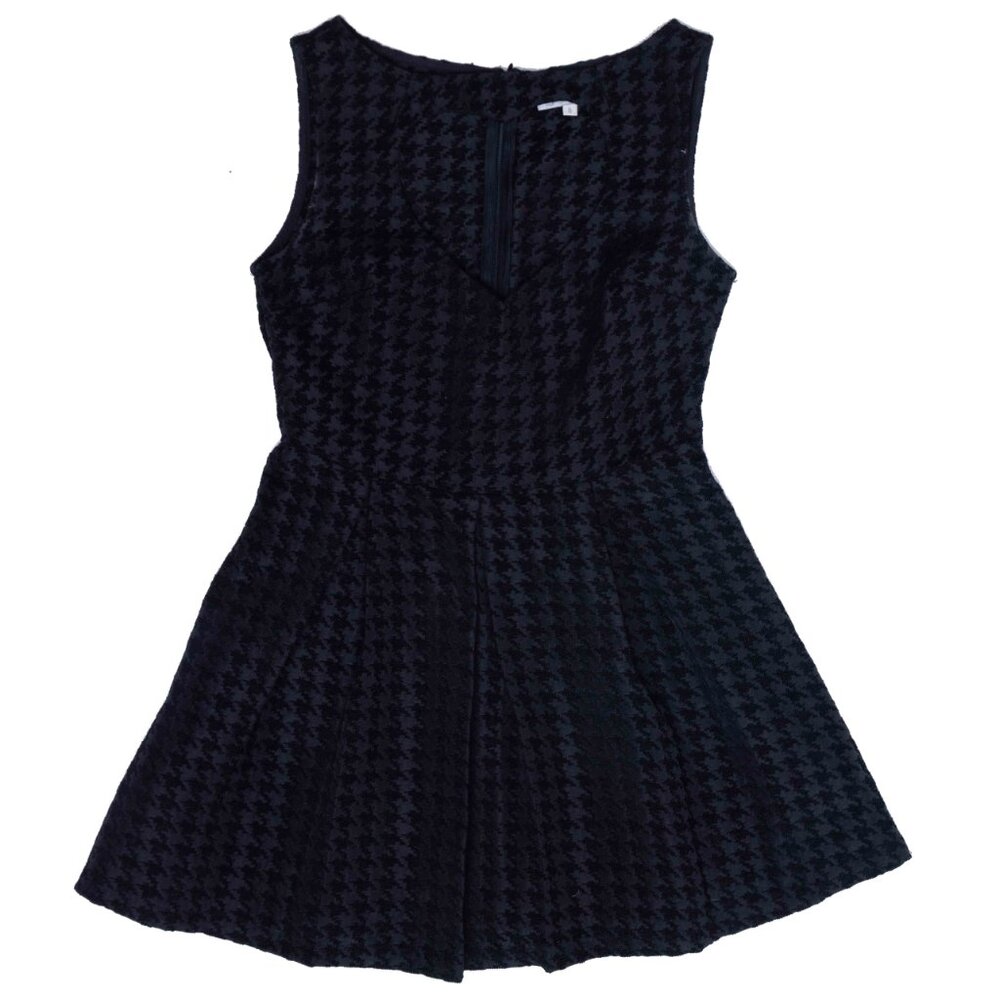 Houndstooth Heart Cutout Mini Dress- Mod Cute